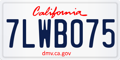 CA license plate 7LWB075