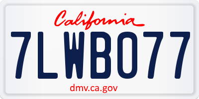 CA license plate 7LWB077