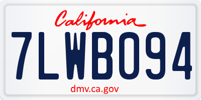 CA license plate 7LWB094