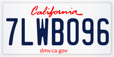 CA license plate 7LWB096