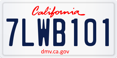 CA license plate 7LWB101