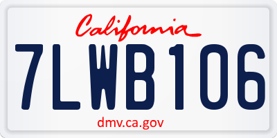 CA license plate 7LWB106