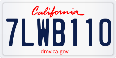 CA license plate 7LWB110