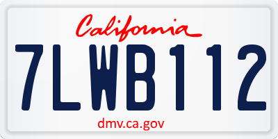 CA license plate 7LWB112