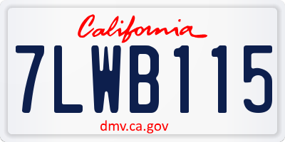 CA license plate 7LWB115