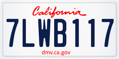CA license plate 7LWB117