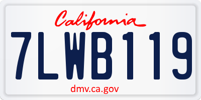 CA license plate 7LWB119