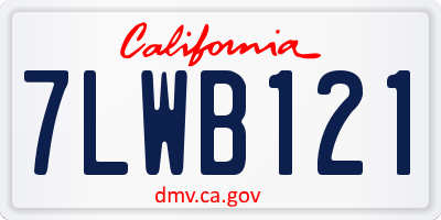 CA license plate 7LWB121
