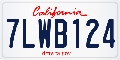 CA license plate 7LWB124
