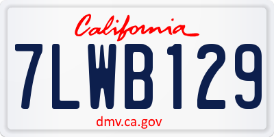 CA license plate 7LWB129
