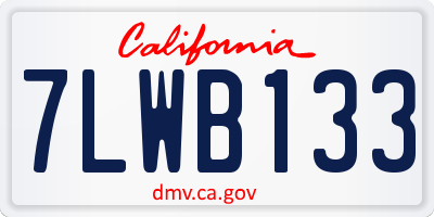 CA license plate 7LWB133