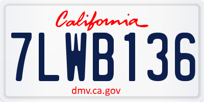 CA license plate 7LWB136