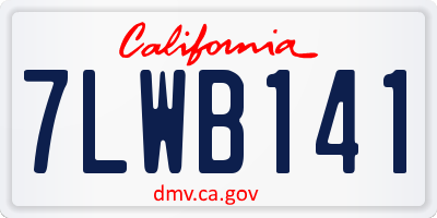 CA license plate 7LWB141