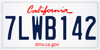 CA license plate 7LWB142