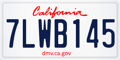 CA license plate 7LWB145