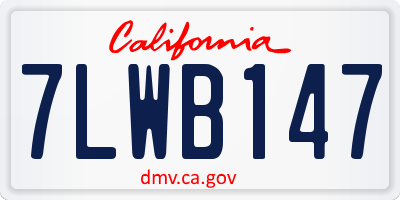 CA license plate 7LWB147