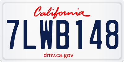 CA license plate 7LWB148