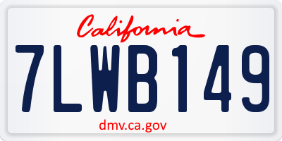 CA license plate 7LWB149