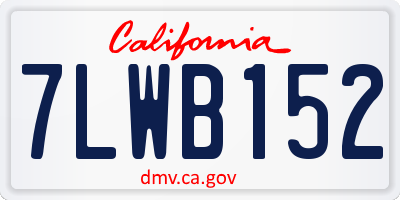 CA license plate 7LWB152