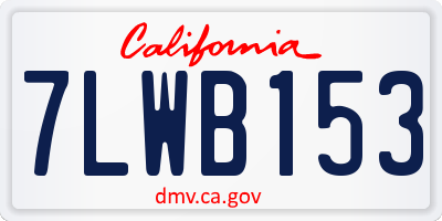 CA license plate 7LWB153