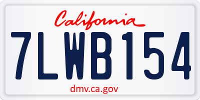 CA license plate 7LWB154