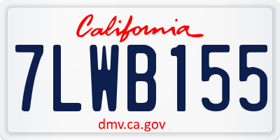 CA license plate 7LWB155