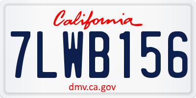 CA license plate 7LWB156