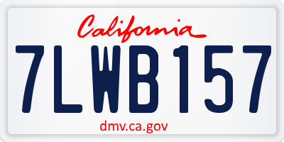 CA license plate 7LWB157
