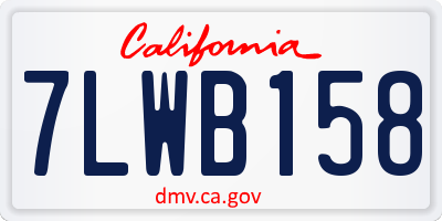 CA license plate 7LWB158