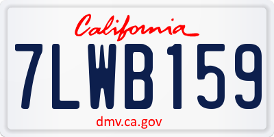 CA license plate 7LWB159