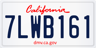 CA license plate 7LWB161