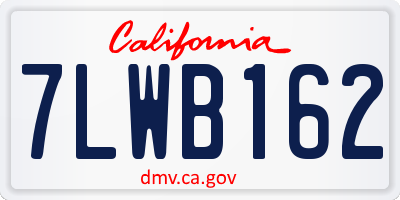 CA license plate 7LWB162