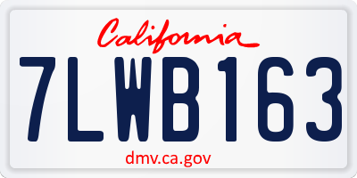 CA license plate 7LWB163
