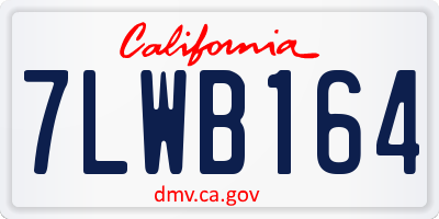 CA license plate 7LWB164