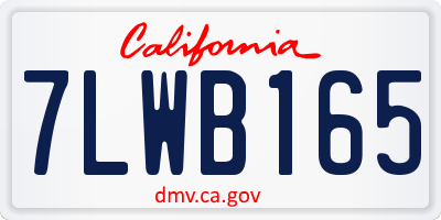 CA license plate 7LWB165