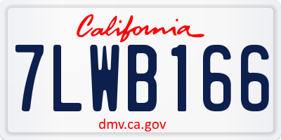 CA license plate 7LWB166