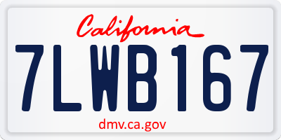 CA license plate 7LWB167