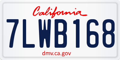 CA license plate 7LWB168