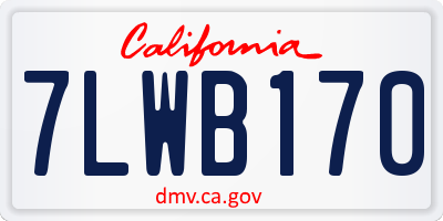CA license plate 7LWB170