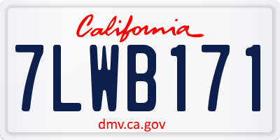 CA license plate 7LWB171