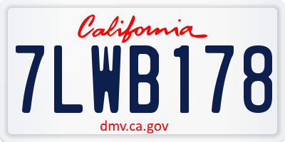 CA license plate 7LWB178