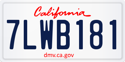 CA license plate 7LWB181