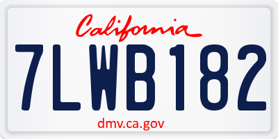 CA license plate 7LWB182