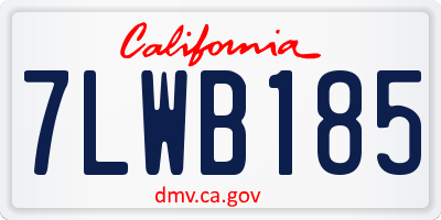 CA license plate 7LWB185