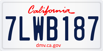 CA license plate 7LWB187
