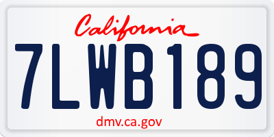 CA license plate 7LWB189
