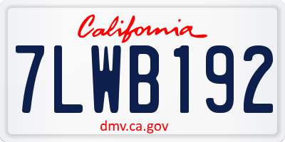 CA license plate 7LWB192