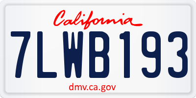 CA license plate 7LWB193