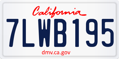 CA license plate 7LWB195