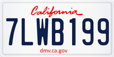 CA license plate 7LWB199